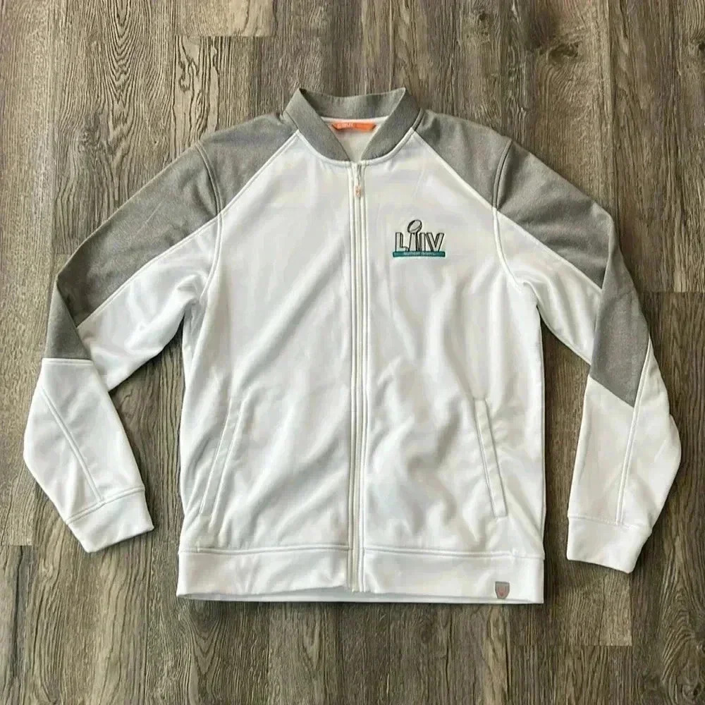 Cutter and Buck Jacket White and Gray NFL Football Super Bowl LIV Zip up Jacket